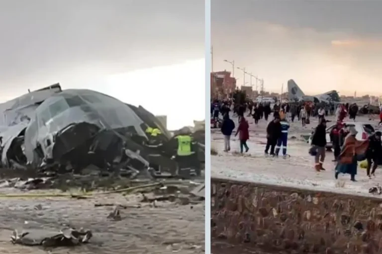 Cae avión de carga cuando despegaba en aeropuerto de Bolivia